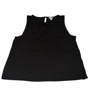 J. Crew Black Sleeveless Keyhole Tank Top